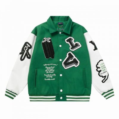 款号B01 Lv绿野仙踪棒球服 700G高克重尼料 荔枝纹手皮 M L Xl Xxl 黑，绿色