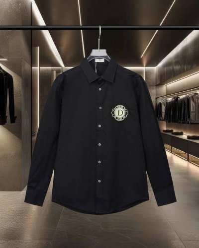Dior 迪奥 爆款来袭 荧光Logo刺绣1947字母图案长袖衬衫 2025Ss官网新款长袖 衬衫 衬衣，精美刺绣Logo 高端版本，专柜定制面料 透气舒适度高