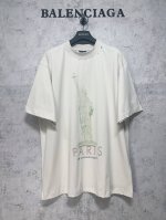balenciaga 巴黎世家 顶级版本.1:1官网品质 自由女神印花短袖T恤 面料 颜色 官网同步 克重240G 高密度印花工艺 前幅印花采用超精细印花采用康