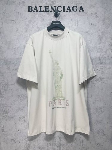 balenciaga 巴黎世家 顶级版本.1:1官网品质 自由女神印花短袖T恤 面料 颜色 官网同步 克重240G 高密度印花工艺 前幅印花采用超精细印花采用康