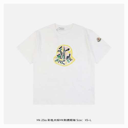 moncler 蒙口 25Ss 彩色大标Mk刺绣短袖 面料采用230克重精梳棉，定制32支1*1螺纹，成衣两遍水洗处理，面料舒适亲肤无异感，定制定染面料，纺织密