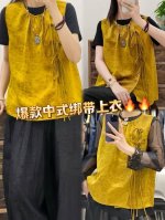 上衣 无敌爆款 高端轻奢复古绑带中式马甲 蝴蝶结系带设计灵动俏皮 ，增添甜美优雅韵味，无论是单穿还是搭配叠穿，都能轻松打造吸睛造型 Smlxl