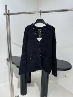 小香25早春新品镂空钩花大开衫 对版纱线 全件手钩 秀款 最高版本 ：黑色 米杏色 ：S M L