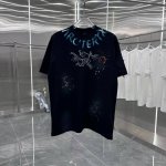鸟牌 2025春夏新款 手绘泼墨 经典款式 潮流必备 定制面料 上身超舒服 男女同款 S M L Xl Xxl 五个码 黑色 白色