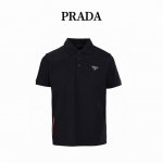 prada普拉达Prd 下摆标识三角牌短袖Polo衫 原版7 购入，200G定制定染珠地面料 ，还原原版。面料手感非常舒服，激光去孔贴合压花过胶工艺，经典款式，