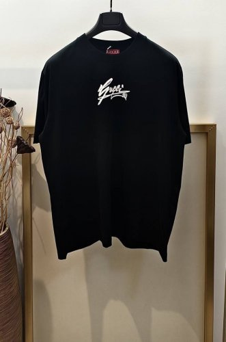 Size：S M L Xl 黑 白2色 男女同款197712170071 G家G*Cci 古驰 极简风1921品牌印花Logo字母重磅纯棉半袖T恤 纯棉制品建议