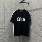 Celi* 塞琳 2025春夏款 简约大C字母植绒工艺 个性Logo 定制双纱平纹纯棉面料 短袖T恤 男女同款 尺码： S 90-130斤 M 120-150斤