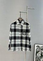 chrome Hearts*克罗心25S新品衬衫外套！男女同款！经典格子造型.胸前克罗心标识设计.色彩搭配潮人必备款推荐.定制格子棉质面料.舒适柔软.适中的重量
