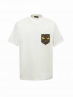 Fendi 芬迪 25Ss 小怪兽眼睛Ff皮牌口袋短袖 原版1：1定制皮标口袋 面料采用280克重精梳棉，定制32支1*1螺纹，成衣两遍水洗处理，面料舒适亲肤无