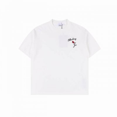 burberry 巴宝莉24Ss 玫瑰花短袖T恤 面料采用定制240G 26支特滑双股精棉平纹高密无尘全棉布料 前幅高密度加厚 走线平整 代工品质 全套定制辅料