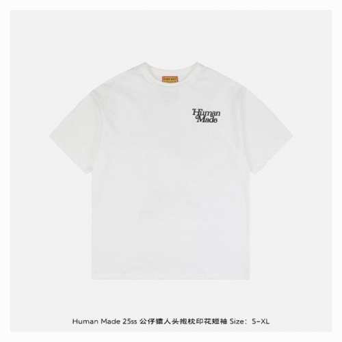 human Made 25Ss 公仔猿人头抱枕印花短袖 按照原版定制16*21支230G双纱竹节棉 水洗+硅油处理 面料柔软亲肤 黑色印花采用进口胶浆印花 黑色