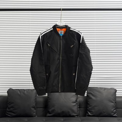 工厂p直供 Adidas丨三叶草3743立体标双拉链立领飞行夹克 配色：黑色 军绿 尺码：M-Xxl