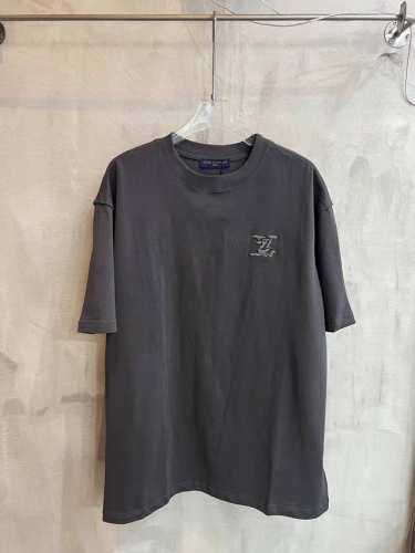 8809#25Ss Lv重工刺绣短袖T恤 黑色 白色 Xs S M L