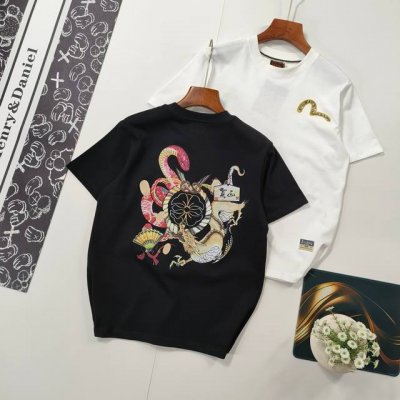 尺码S-2Xl爆款推荐 2025年春季新品男士腾蛇与龙字母印花休闲宽松短袖 evisu是一个源于日本的高端潮流品牌 于1991年在日本大阪创立 Evisu以高质