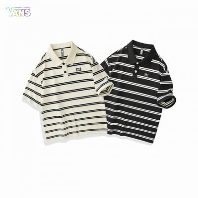 上新 ！！！ Vans万斯 高品质英伦格调时尚色织条纹百搭短袖polot恤衫 男女情侣款 原单进口面料 超人气单品 面料舒适绗缝经典个性设计 帅气十足 不管你是