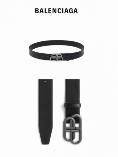 balenciaga巴黎世家双B男士Bb扣皮带腰带，银色扣头黑色扣头，配全套包装打孔器。巴黎世家腰带更是设计的杰作。标志性的品牌标识，醒目却又不失优雅，以一种恰
