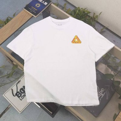 上新 款号：Bm002 高版本 2025新款palace三角形红外热成像图案Logo印花休闲情侣宽松短袖T恤，经典永远不会过时、人手必备款，260G纯棉精梳棉不