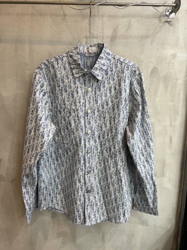 实拍 9032#蓝色 官网1比1品质早秋迪奥Dior色织带竹节图案印花宽松版型水洗牛仔布衬衫小外套男女同款，明星同款 工艺：色织竹节纱牛仔面料 水洗 拔印 码数