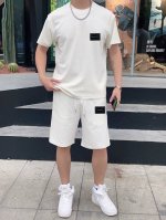 直 品牌 Gucci 古奇 2025新款男士短袖短裤套装！官网同步销售！市面高端版本！手感细腻柔软！让你穿着更加舒适！立体裁剪版型超赞！尺码:M-5Xl 下单请