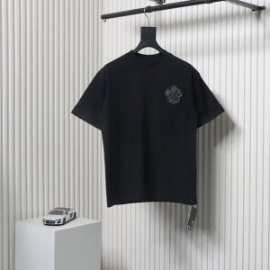 chrome Hearts 克罗心 童军花刺绣短袖采用直喷进口机器印花 五金辅料均开磨定制正确配置 黑色2025克罗心正品包装 280克定制定染双纱棉 版型大