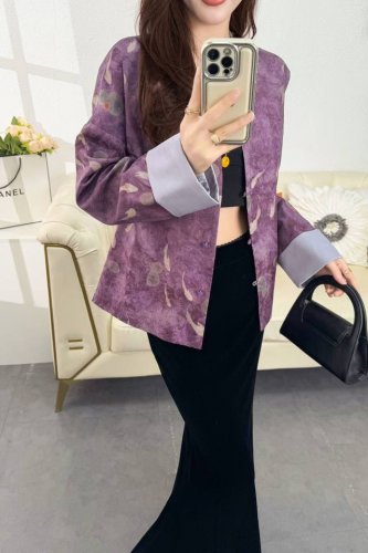 P340真丝提花外套现货S-Xl