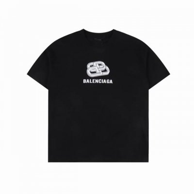 Balenciaga 巴黎世家 25Ss 锁扣烫银压字母压胶短袖T恤 面料采用高克重260G重精梳棉，定制1:1螺纹，面料舒适亲肤无异感， 制定染面料，纺织密度
