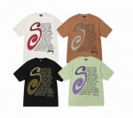 上新款号 S051 stussy斯图西 Stussy 大S谈话印花潮牌宽松短袖T恤男女同款 原版打造 细节高控 -面料精选230G纯棉面料 手感柔软舒适 吸汗透