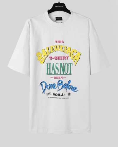 Balenciaga Ss25 多巴胺短袖 原版开发定织280G面料 高度还原 洗水处理 手感厚重 质感区别市场货 采用进口椭圆机印花 每个印花对位整齐 无毛边
