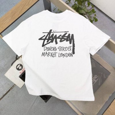 款号：Bm115 2025新款Stussy斯图西经典反光图案Logo印花休闲情侣宽松短袖T恤，经典永远不会过时、人手必备款，250G纯棉精梳棉不起球不起毛，上手