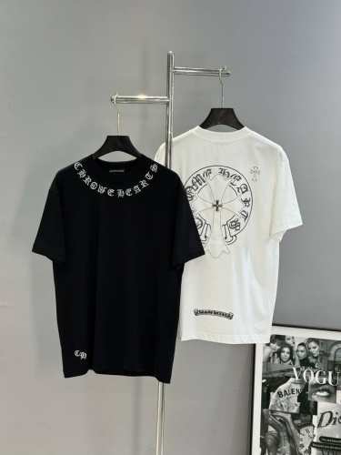 Chrome Hearts*克罗心25S春夏新款T.克罗心标识绣花设计.领口立体绣花.后背大面积绣花搭配原厂五金.潮人必备款推荐.定制260G纯棉面料，舒适柔软