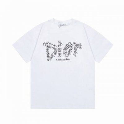 上新款号： D1032 Dior 2025春夏新款首发专柜最新款短袖圆领T恤印花 -面料：260G双纱纯棉短袖，配套320G纯棉罗纹 原版面料 官方同款 男女同