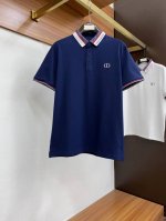 p220 迪奥 25Ss新款春夏短袖翻领T恤Polo，最高版本客供定制高端朱地面料简单时尚款，拼色螺纹超级好看！胸前蒙口标志刺绣经典Logo简单大方的款式！满满