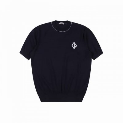 dior迪奥Cd Diamond 菱格刺绣针织短袖T恤 定织定染丝韵臻柔针织料 采用进口机刺绣工艺 使用先进的计算机控制系统和精密的机械部件 实现Dior Di