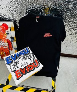 福神 带Nfc芯片识别高版本 evisu 福神2025夏季新款印花休闲宽松情侣款 短袖T恤1056 细节:版本一比一复刻 吊牌 领标 水洗 包装袋 水洗处有Nf