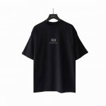 实拍细节图+尺码表 巴黎世家 Balenciaga基础双圈烫钻短袖 经典背后烫钻字母 进口烫钻工艺整体印花无牙边 32S240G双纱精梳棉布料 大货三标齐+码数