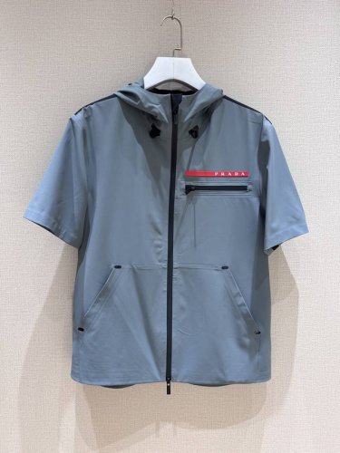 柜台同步 25Ss夏季新品 压胶连帽短袖外套