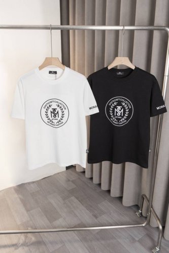 x010 Monaster 新款T恤，前后图案采用刺绣工艺，260克高品优质双纱纯棉面料， 时尚而奢华，男女同款。颜色：黑色，白色，尺码:M～3Xl码.