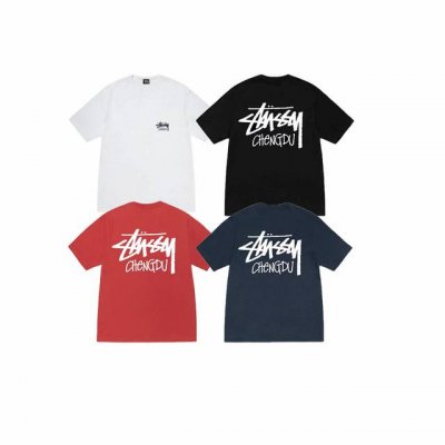 款号Xb2040# Stussy斯图西 Ss25 成都限定短袖T恤男女同款 230克纯棉圆筒布版型 两侧面不带缝线 正确版本与正品相同。区别市场通货。 颜色：黑