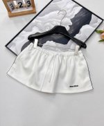 Miumi* 25Ss春夏新款 时髦风翻领拉链短外套+半裙丨独家Yb开发！高版出品！定制进口高密双股珠地纯棉面挺阔有型。宽松版型上身绝绝子！复古风甜妹减龄穿搭！