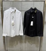 Guc古琦 25春夏新款秋冬款 衣领红绿条纹字母勋章拼接 高品质长袖衬衫 码数：M-3Xl