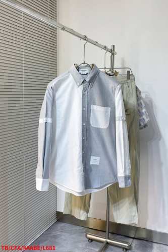L681 Tb汤姆布朗 源头工厂p直发 力求极致还原 Thombrowne25新款双袖织带复古牛仔 休闲百搭衬衣男女 斜纹牛仔面料 尺码：1234 三标齐全