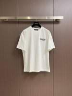 Balenciaga 巴黎世家经典可乐海浪刺绣短袖T恤，正确260G定制定染纯棉双纱面料 定染螺纹无色差，进口田岛绣花机器25万刺绣 效果饱满 立体清晰 无毛边