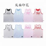 现货 2272 克罗马蹄梵文涂鸦网眼冰球服背心 夏季小众设计感 两面穿 休闲百搭无袖T恤 男女同款 颜色 黑色 蓝色 大红 粉色 码数 S M L Xl
