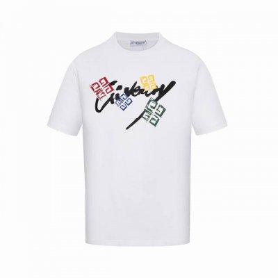 上新： 款号：B908 Givenchy纪梵希限定马克笔草写Logo印花圆领短袖T恤 1面料采用260克纯棉双纱面料 柔软亲肤、透气性强，定位裁剪工艺Overs