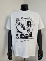 款号500 今年穿富二代一定会暴富Er denfants Riches Deprimes 忧郁的富二代Be Careful小心翼翼素描女孩印花短袖 面料采用定织