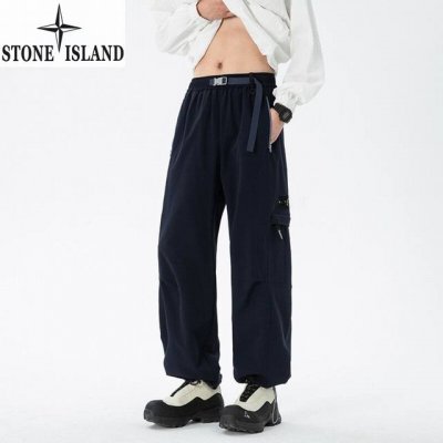 石头岛Stone Island春夏季新款，男女同款松紧腰腰带抽绳 美式潮流高防水机能伞兵裤，男士休闲裤工装裤 今年最流行面料 上身非常简单帅气有型的一款 男女情