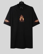 Balenciaga 市面最高版本 双环火焰裂纹短袖 原版开发定织260G面料 高度还原 洗水处理 手感厚重 质感区别市场货 采用进口椭圆机印花 每个印花对位整