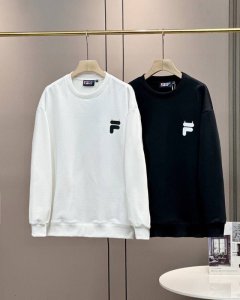 130包邮 fila/斐乐欧阳娜娜同款小怪兽春秋季新款针织套头毛圈卫衣休闲情侣款 顶级版本 尺码：S~Xl 颜色：黑色、白色 细节版本1:1复刻 重磅专柜最新款
