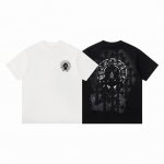 高品质 Chrome Hearts 克罗心 2025春夏最新基础短袖T恤，喷马溜 重工贴布绣洗水 潮流感十足定染纯棉面料320克，Os版型 颜色:黑 白 码数