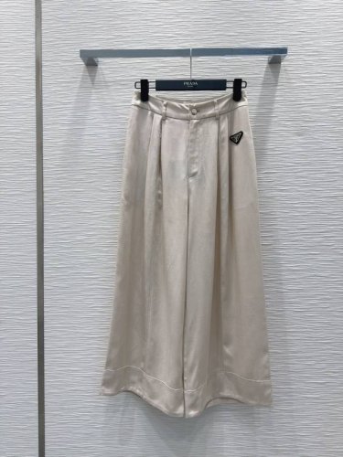 prad * 2025Ss新款裤子，九分阔腿裤型，亚麻面料舒适透气，百搭松弛感十足，2色Sml S裤长90 腰围68
